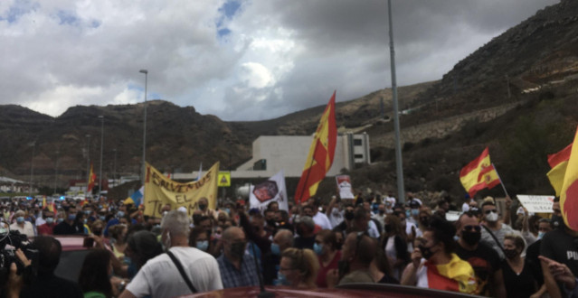 Manifestación Salvemos el turismo a la que ha asistido Santiago Abascal