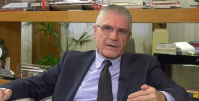 El presidente de Renfe, Isaías Táboas, durante su participación en el vídeo