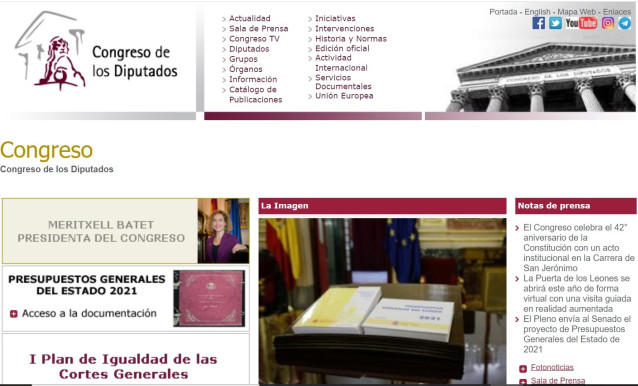 Página web del Congreso
