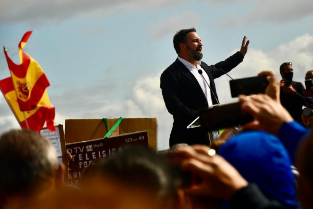 El presidente de Vox, Santiago Abascal, este sábado en Lanzarote