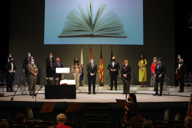 Acto conmemorativo del Día de la Constitución, donde se ha hecho entrega de las Distinciones de la Generalitat por la Defensa de los Derechos y las Libertades Constitucionales 2020, que han recaído