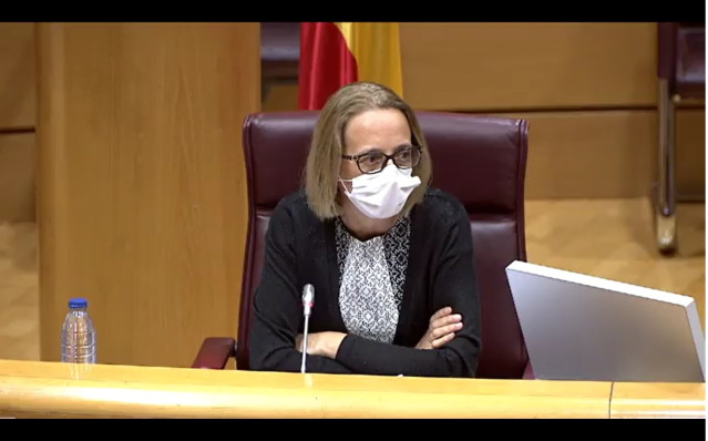 La secretaria general de Financiación Autonómica y Local, Inés Olóndriz de Moragas, en la comisión de presupuestos del Senado.