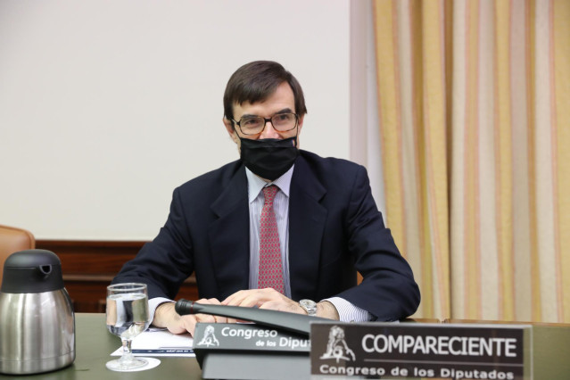 El secretario de Estado para la Unión Europea, Juan González-Barba Pera, comparece en la comisión Mixta para la Unión Europea del Congreso de los Diputados, en Madrid (España), a 9 de diciembre de 2020. Durante la comisión se desarrollará un debate sobre