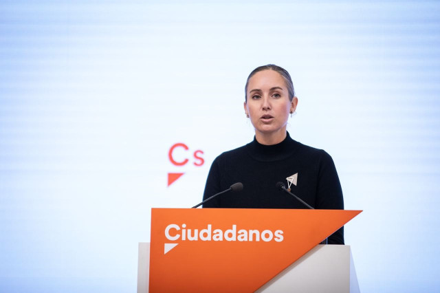 La portavoz de la Ejecutiva nacional de Ciudadanos, Melisa Rodríguez, en una rueda de prensa en la sede del partido.