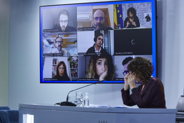 La ministra portavoz y de Hacienda, María Jesús Montero, comparece en rueda de prensa tras el Consejo de Ministros celebrado en Moncloa, Madrid (España), a 9 de diciembre de 2020. El Consejo de Ministros ha aprobado distintas medidas de carácter técnico d