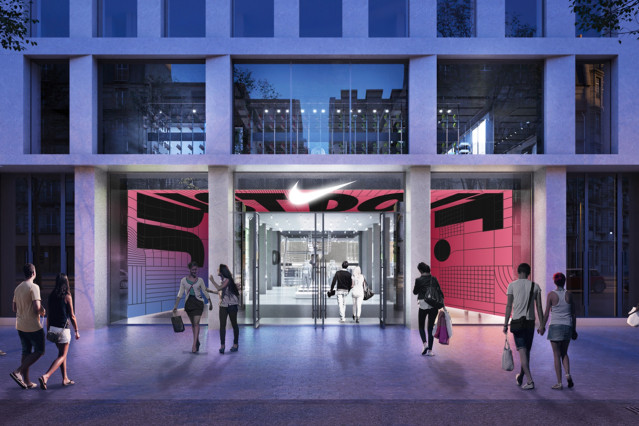 Render de la tienda de Nike en Barcelona