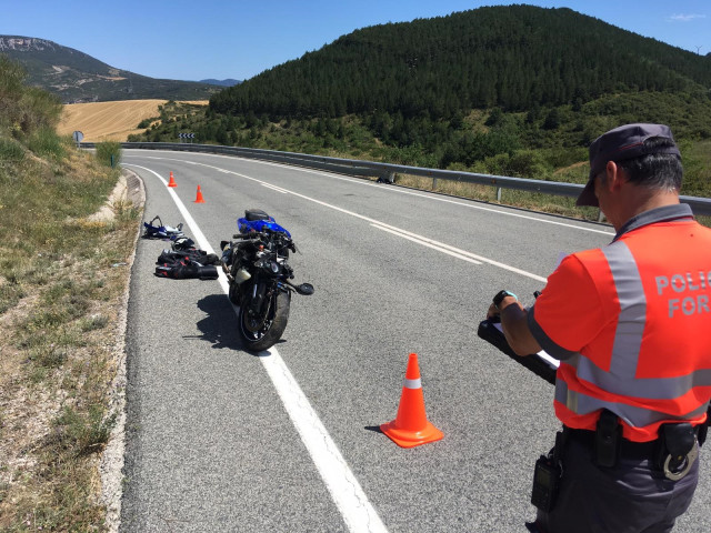 Accidente de una motocicleta.