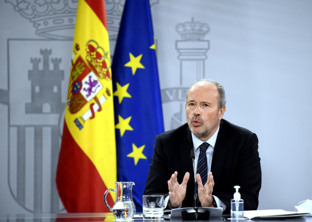 El ministro de Justicia, Juan Carlos Campo, comparece en rueda de prensa posterior al Consejo de Ministros celebrado en Moncloa, en Madrid (España), a 15 de diciembre de 2020.