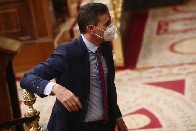 El presidente del Gobierno, Pedro Sánchez durante una sesión de control al Gobierno, en Madrid (España), a 16 de diciembre de 2020.