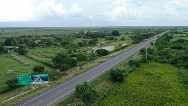 Una de las autopistas que Sacyr construye en Colombia