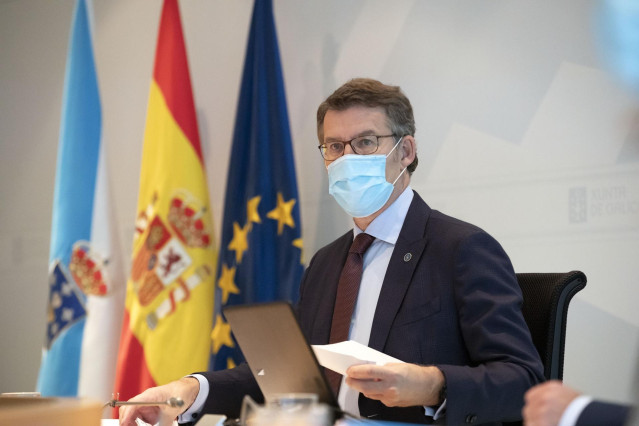 El presidente de la Xunta, Alberto Núñez Feijóo, este viernes en Consello