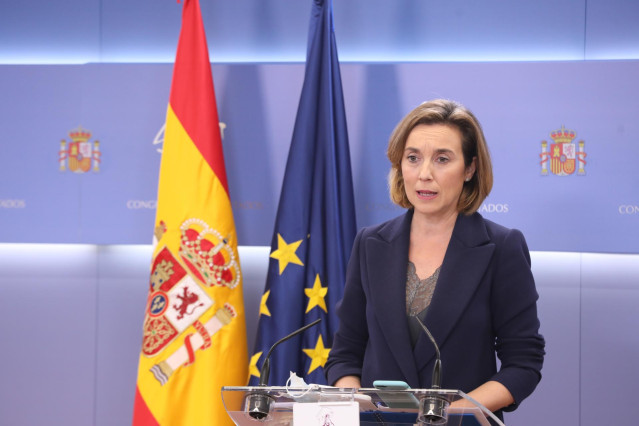 La portavoz parlamentaria del PP, Cuca Gamarra, comparece en rueda de prensa posterior a la reunión de la Junta de Portavoces en el Congreso de los Diputados, en Madrid (España), a 9 de diciembre de 2020.