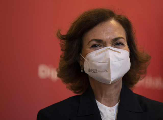 La vicepresidenta primera del Gobierno, ministra de la Presidencia, Relaciones con las Cortes y Memoria Democrática, Carmen Calvo, en una imagen de archivo