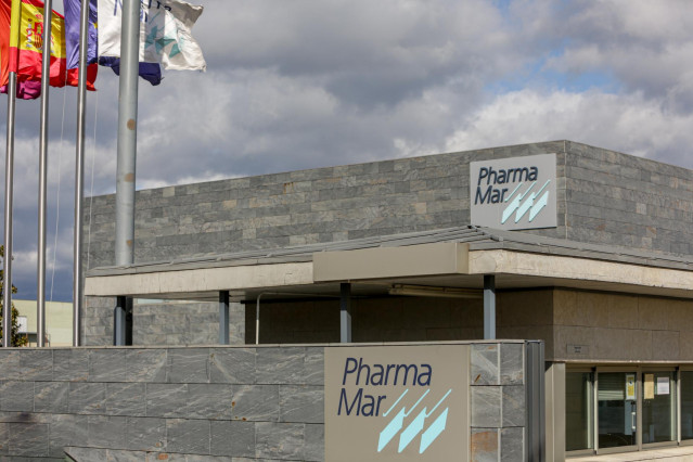 Sede de PharmaMar, empresa que anunció el pasado martes día 3 de marzo que podría contar en menos de un mes con un tratamiento para tratar el actual brote de coronavirus, denominado Covid-19, en Colmenar Viejo/Madrid (España), a 5 de marzo de 2020.