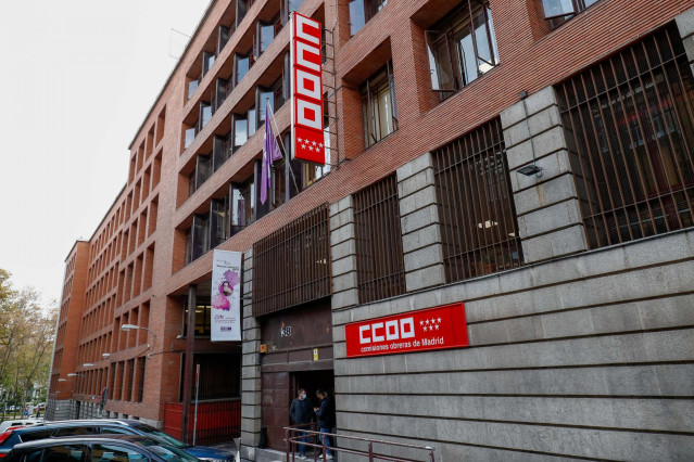 Fachada de la sede de Comisiones Obreras en Madrid.