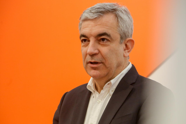 El candidato de Ciudadanos a las elecciones al Parlamento Europeo y ganador de las primarias convocadas por el partido, Luis Garicano, durante su presentación en rueda de prensa.