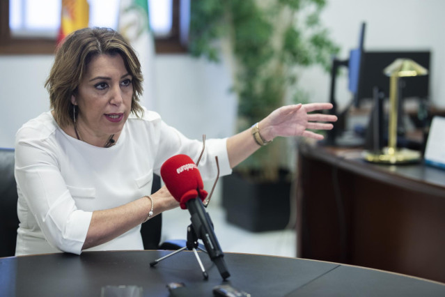 La secretaria general del PSOE-A, Susana Díaz, en una entrevista concedida a Europa Press.