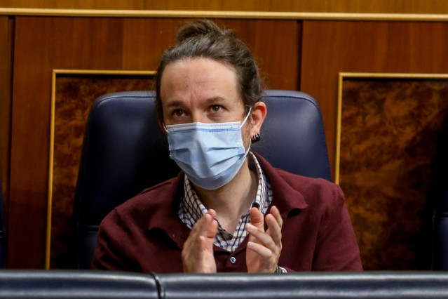El vicepresidente segundo y líder de Unidas Podemos, Pablo Iglesias, durante una sesión plenaria en el Congreso de los Diputados, el pasado 2 de diciembre