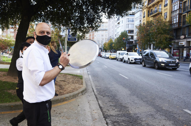 Protesta del sector de la hostelería ante las restricciones por el COVID-19