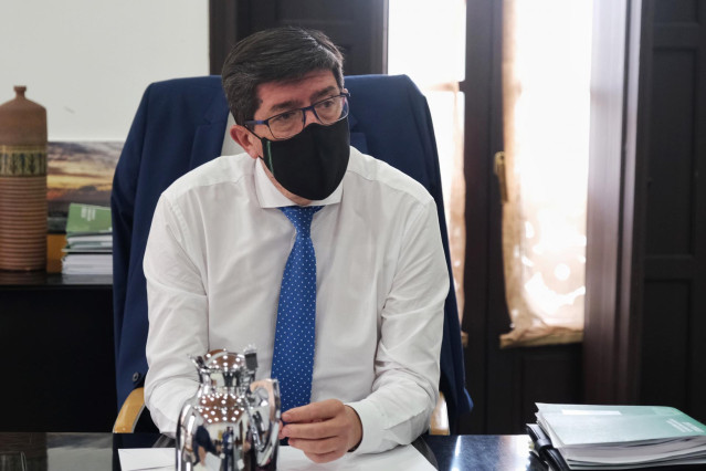 El vicepresidente de la Junta de Andalucía y consejero de Turismo, Regeneración, Justicia y Administración Local, Juan Marín, en una foto de archivo.