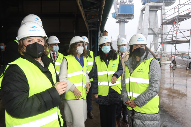 La ministra María Jesús Montero en su visita a Navantia en San Fernando