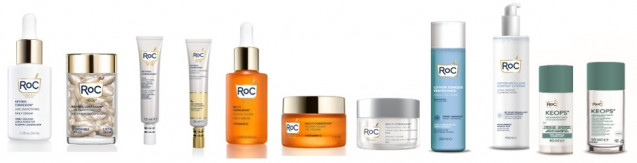 Productos de la firma de dermoestética ROC