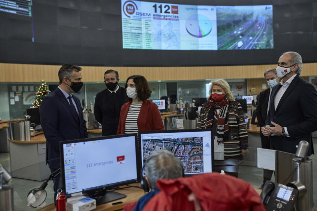 Isabel Díaz Ayuso durante su visita a la Agencia de Seguridad y Emergencias de Madrid 112. Archivo.
