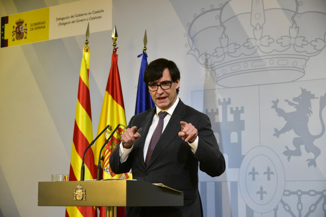El ministro de Sanidad, Salvador Illa, interviene durante una comparecencia para hacer seguimiento de la pandemia por Covid-19, en Barcelona, Cataluña, (España), a 16 de enero de 2021.