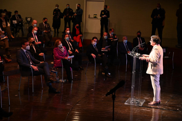 La ministra de Asuntos Exteriores, Unión Europea y Cooperación, Arancha González Laya, durante su intervención en la Conferencia de Embajadores