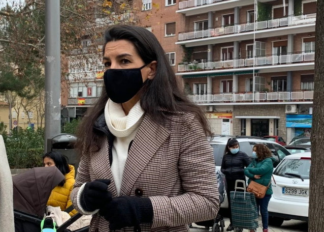 La portavoz de Vox en la Asamblea de Madrid, Rocío Monasterio, acude a la entrega de regalos a niños de famias en riesgo de exclusión organizado por la Fundación Madrina.