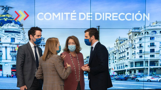 El líder del PP, Pablo Casado, preside la reunión del comité de dirección del PP. En Madrid a 19 de enero de 2020.