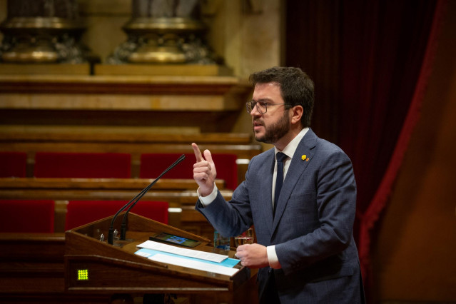 El vicepresidente de la Generalitat, Pere Aragonès, en la Diputación Permanente del Parlament.