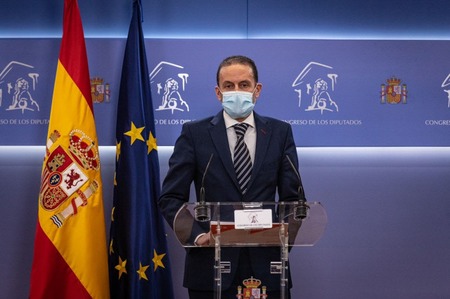 El portavoz adjunto de Ciudadanos en el Congreso de los Diputados, Edmundo Bal, en rueda de prensa en la Cámara Baja.