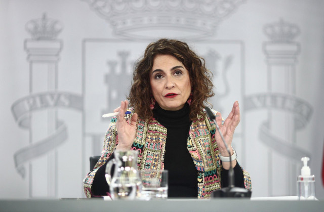 La ministra portavoz y de Hacienda, María Jesús Montero, durante una rueda de prensa posterior al Consejo de Ministros