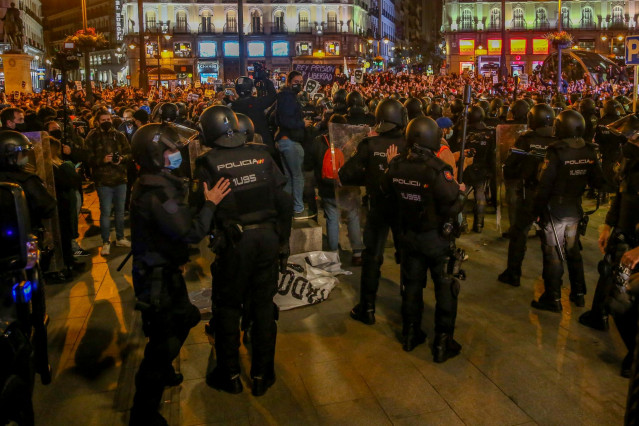 Segundo día de protestas contra el encarcelamiento de Pablo Hasel