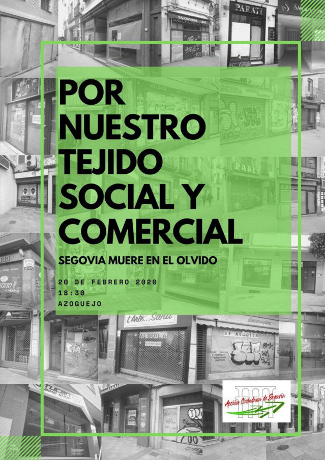 Cartel de la concentración bajo el lema 'Segovia muere en el olvido'.