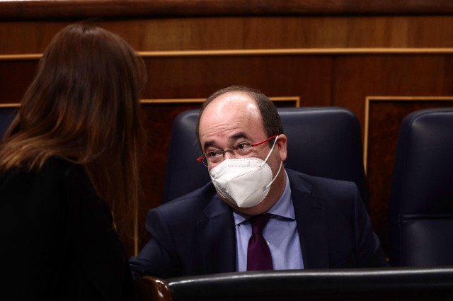 El ministro de Política Territorial y Función Pública, Miquel Iceta, en el Congreso