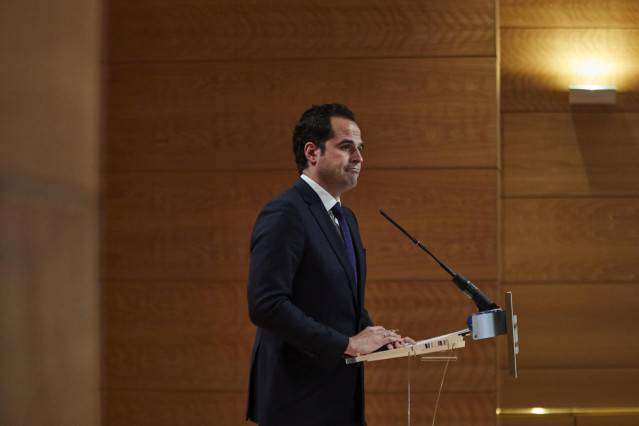 El vicepresidente de la Comunidad de Madrid, Ignacio Aguado, interviene durante la rueda de prensa posterior al Consejo de Gobierno de la Comunidad de Madrid celebrada en la Real Casa de Correos, Madrid, (España), a 24 de febrero de 2021. Durante la rueda