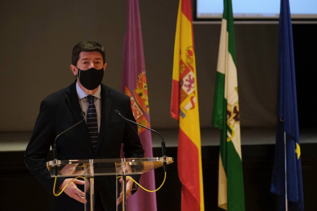 Juan Marín durante su intervención en la Diputación de Córdoba. (Foto de archivo).