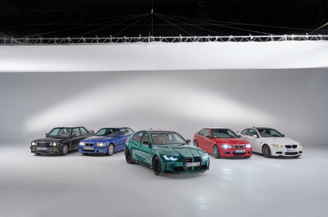 Distintas generaciones del BMW M3.