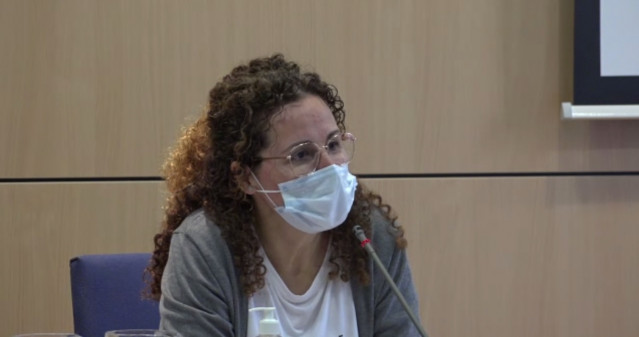 La expresidenta del IMAS en la etapa 2015-2019, Margalida Puigserver, en la comisión política sobre explotación sexual infantil.