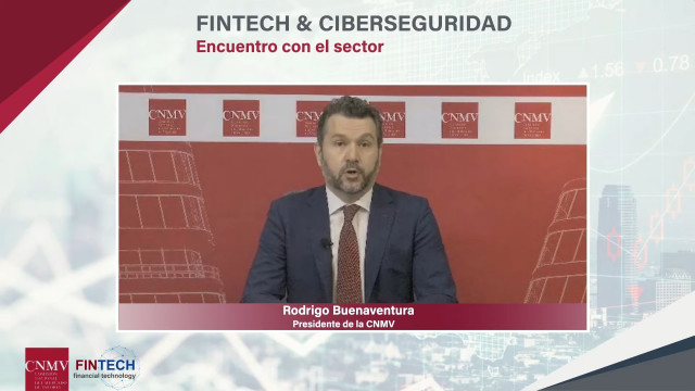 El presidente de la CNMV, Rodrigo Buenaventura, en el encuentro sobre fintech organizado por el supervisor.