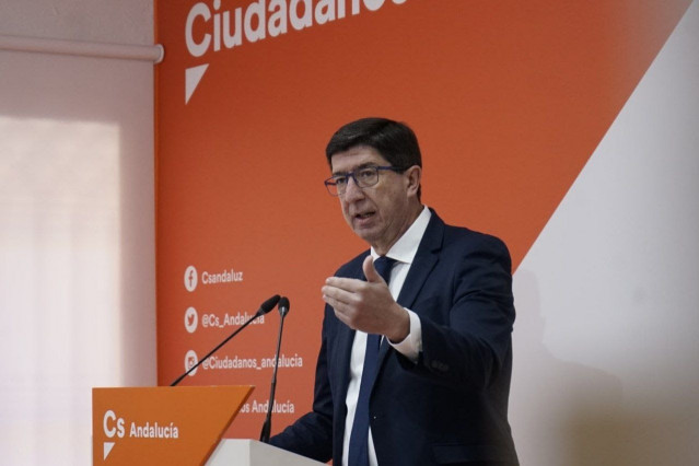El coordinador autonómico de Ciudadanos (Cs) y vicepresidente de la Junta de Andalucía, Juan Marín, en una foto de archivo.