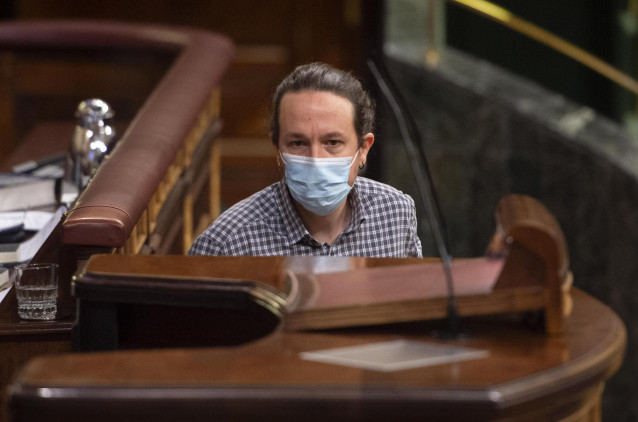 Pablo Iglesias, en una de sus ultimas aaricio nes en el Congreso