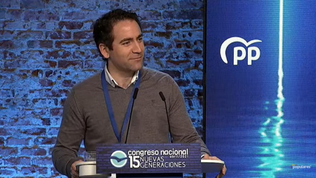 El secretario general del PP, Teodoro García Egea, clausura el XV Congreso Nacional de Nuevas Generaciones que se celebra durante este fin de semana en Madrid