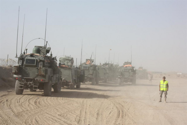 Archivo - Convoy español la base de Qala-i-Naw (Afganistán) en 2013