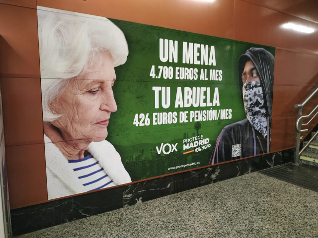 AM2.-Más Madrid denuncia a Vox en Fiscalía por posible delito de odio por los carteles contra los menores no acompañados