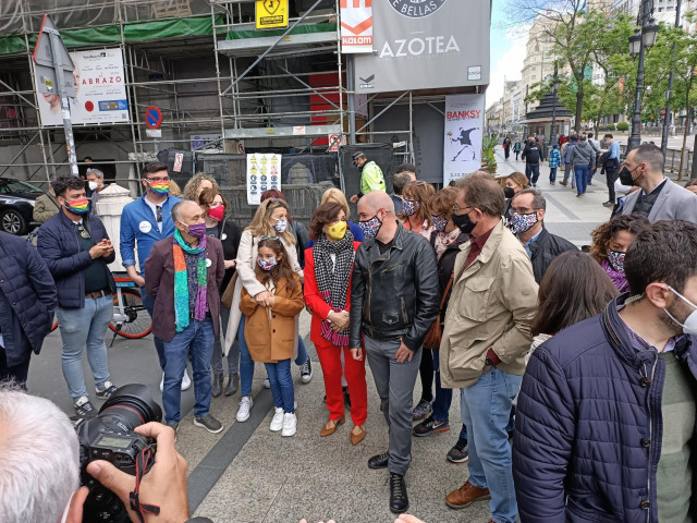 La vicepresidenta tercera del Gobierno y ministra de trabajo y economía social, Yolanda Díaz, a la llegada a la manifestación del 1 de Mayo.