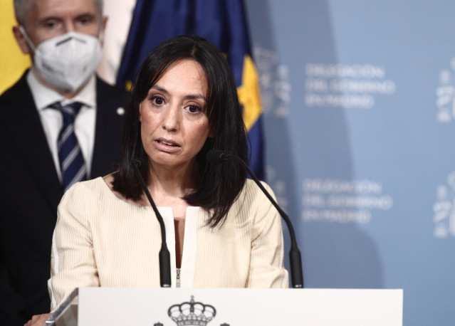 Archivo - La nueva delegada del Gobierno en la Comunidad de Madrid, Mercedes González, interviene durante la toma de posesión para dicho cargo, en la sede de la Delegación del Gobierno, Madrid, (España), a 31 de marzo de 2021.