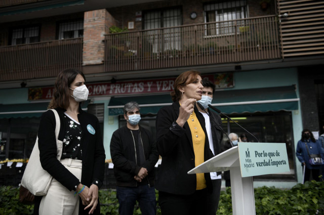 La portavoz de Más Madrid del Ayuntamiento, Rita Maestre, y la candidata de Más Madrid a la Presidencia de la Comunidad de Madrid, Mónica García